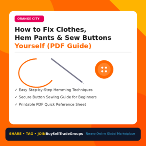 Orange City How to Fix Clothes Hem Pants And Sew Buttons Yourself PDF